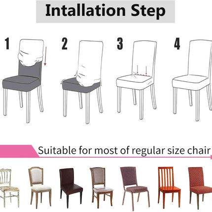 Chair Covers Set of 4 or 6, Stretch Removable Washable Chair Covers Decoration Slipcovers Seat Covers for Hotel Wine Red-tfrf wine Red 6pcs.