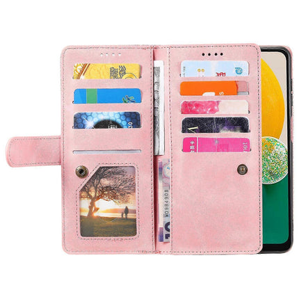 Compatible with Samsung Galaxy S25 Case PU Leather Phone Case with Zipper Wallet 9 Card Slots_yux.