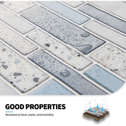 Self-adhesive wall tiles vinyl kitchen tile marble blue 10 pieces.