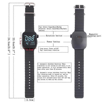 Portable Metronome Smart Metronome Adjustable Bracelet Vibrating Metronome Musical Instrument Metronome.