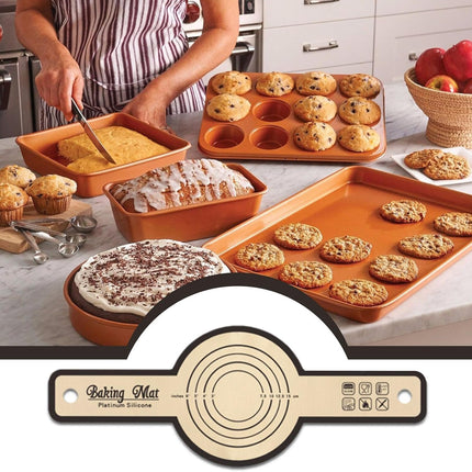 Dough Rolling Mat, Silicone Dough Mat | Foldable Silicone Bread Lifter Bread Baking Mat, Kneading Rolling Mat Silicone Bread Mat with Precise Scale_max.