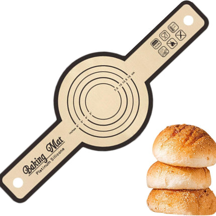 Dough Rolling Mat, Silicone Dough Mat | Foldable Silicone Bread Lifter Bread Baking Mat, Kneading Rolling Mat Silicone Bread Mat with Precise Scale_max.