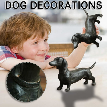 Resin Dachshund Ornament Dachshund Statue Ornament Dog Antique Collectible.