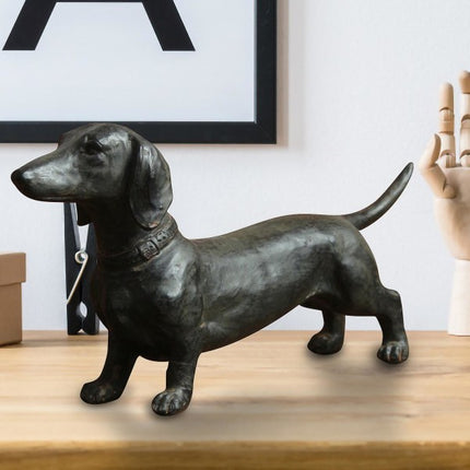 Resin Dachshund Ornament Dachshund Statue Ornament Dog Antique Collectible.