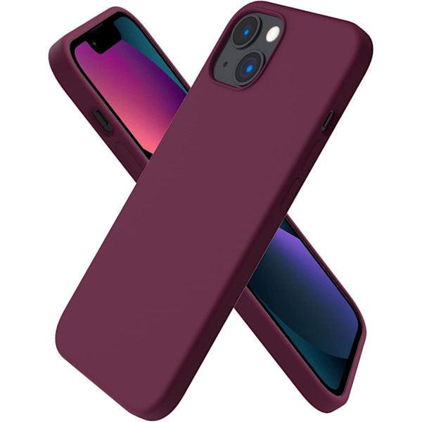 iPhone 13 Case, Liquid Silicone Case for 6.1 inch iPhone 13, Ultra Thin Case, Full Coverage Shockproof Protective Soft Case Red Red wine.