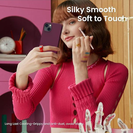 iPhone 13 Case, Liquid Silicone Case for 6.1 inch iPhone 13, Ultra Thin Case, Full Coverage Shockproof Protective Soft Case Red Red wine.