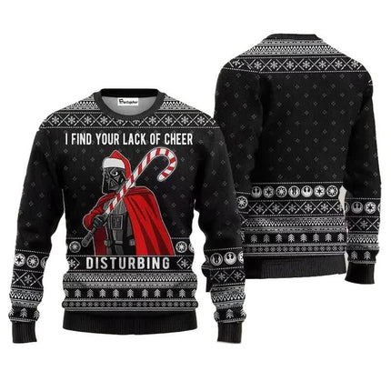 Santa Claus Darth Vader Ugly Christmas Sweater Star Wars The Mandalorian Men's Sweater Autumn Winter Women's Sweatshirt style 2 style 2 style 2 M.