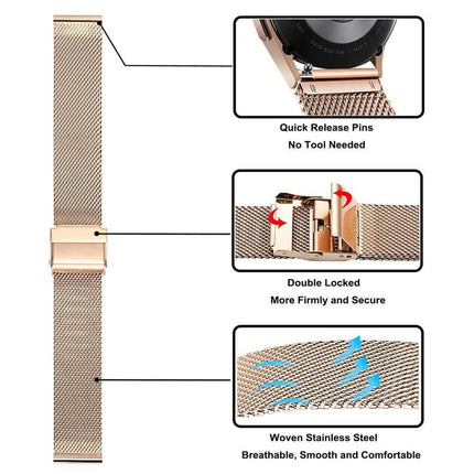 Compatible with Samsung Galaxy Watch 4 5 6 Bracelet Case 40mm 44mm Mesh Loop Stainless Steel Strap Bling Case Gold Set watch6 40mm.