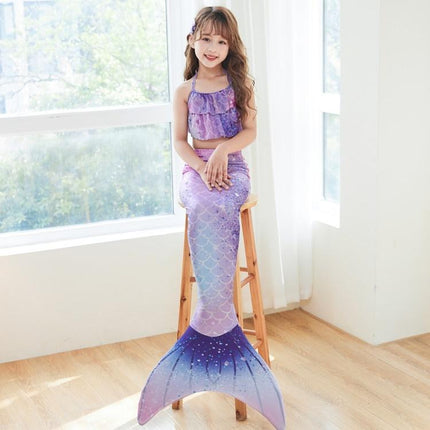 Halloween Deals Mermaid Swimsuit Monofin Mermaid Fins Kids Mermaids Package A (3 pcs Package Pack A (3 pcs) L (7-9 \u00e5r).