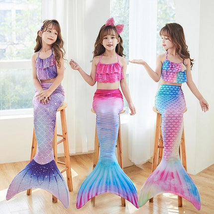 Halloween Deals Mermaid Swimsuit Monofin Mermaid Fins Kids Mermaids Package A (3 pcs Package Pack A (3 pcs) L (7-9 \u00e5r).