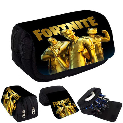 F-ortnite pencil case for girls, children's pencil case with zipper, cartoon anime pencil case for school, school supplies gift C.