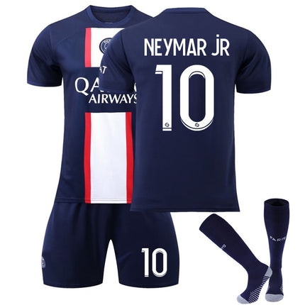Neymar Jr #10 Kids Football Kit Football Shirt Training Set Brazil Away Shirt Paris Home Paris Home Shirt Paris Home Kids 26(140-150CM)