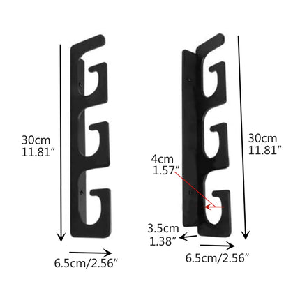 Set of fishing rod holders for garage, 6 rods - Fishing rod holders for wall and ceiling, fishing rod storage 0.46 Black.