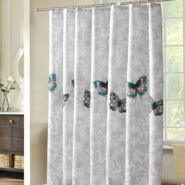 NEW Shower Curtain 220X200cm, Bathroom Curtains With Hooks Mildew Resistant.
