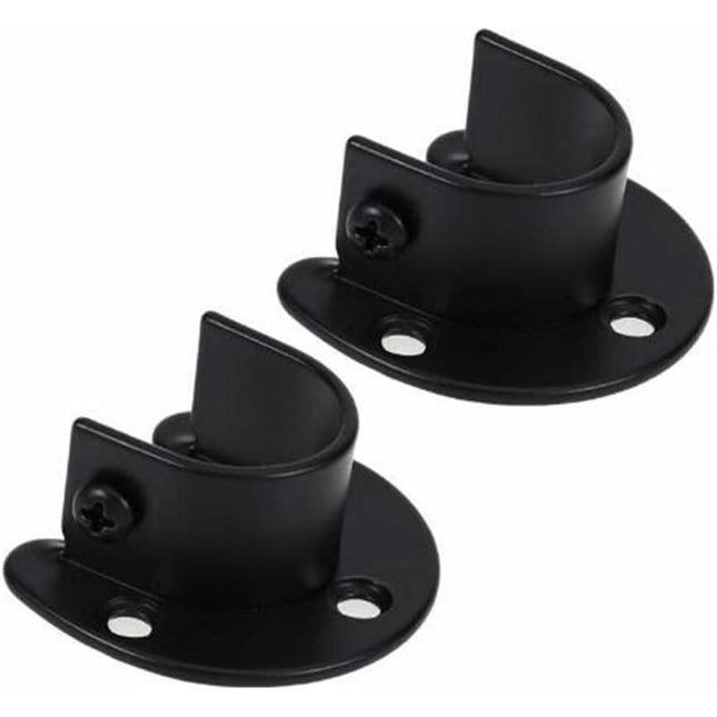 Wall Mounted Clothes Rod Holder, Curtain Rod Bracket, Shower Curtain Rod Bracket for 1.26 Inch Diameter Clothes Rod, 2-Pack.