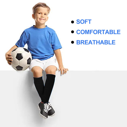 pairs of football socks, soccer socks, shin guards, socks, team socks, socks, fit socks, black, for children's football matches.