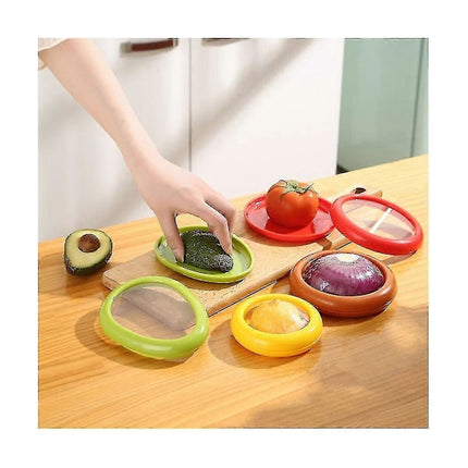 4pcs Pod Compatible with Avocado Lemon Tomato Saver and Storage Reusable Container Food Storage Box As Shown.