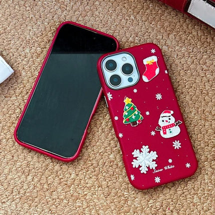 iPhone 16 Pro Max Christmas Series Frosted PC Hybrid TPU Case Cover_tfrf 3D Christmas.
