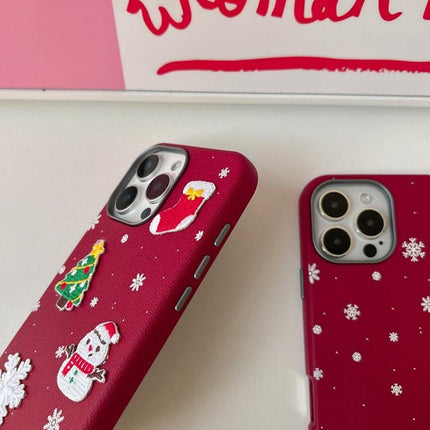 iPhone 16 Pro Max Christmas Series Frosted PC Hybrid TPU Case Cover_tfrf 3D Christmas.