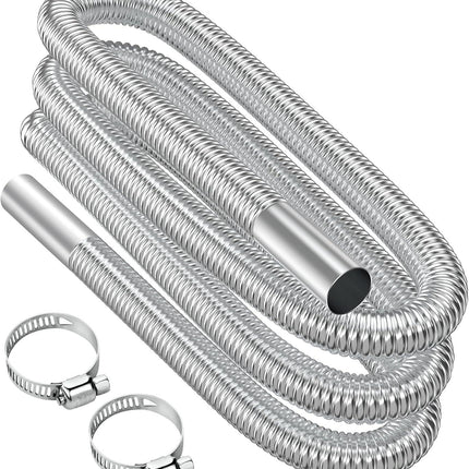 Air heater hose, 300 cm Ø 2.5 cm stainless steel exhaust pipe, parking heater pipe with 2 hose clamps, for parking heater 300CM.
