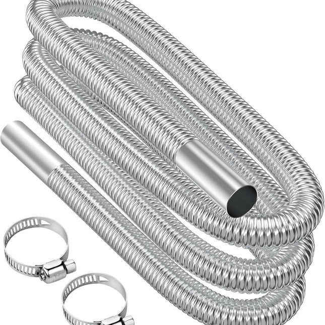 Air heater hose, 300 cm Ø 2.5 cm stainless steel exhaust pipe, parking heater pipe with 2 hose clamps, for parking heater 300CM.