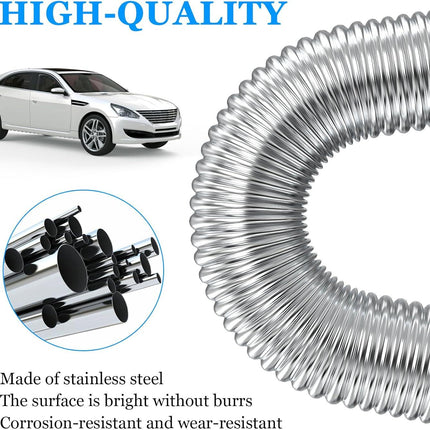 Air heater hose, 300 cm Ø 2.5 cm stainless steel exhaust pipe, parking heater pipe with 2 hose clamps, for parking heater 300CM.