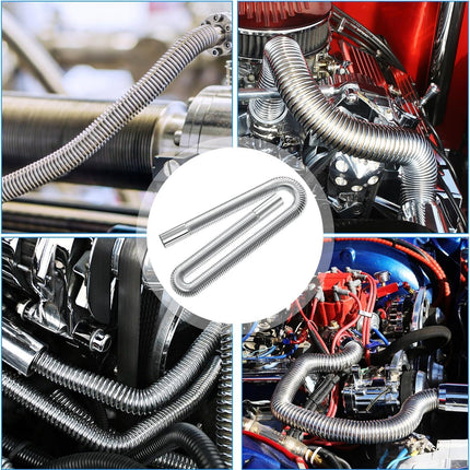 Air heater hose, 300 cm Ø 2.5 cm stainless steel exhaust pipe, parking heater pipe with 2 hose clamps, for parking heater 300CM.