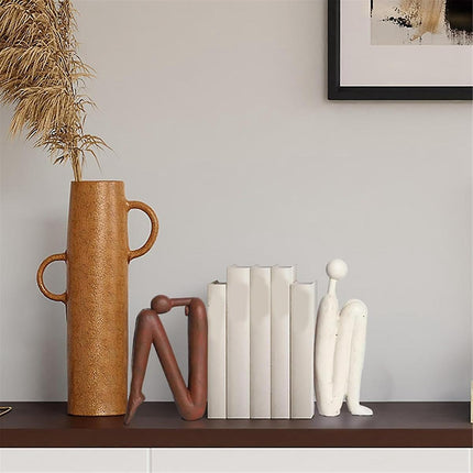 Decorative Bookends for Heavy Books, Statue Bookends for Shelves & Office Desks Brown.