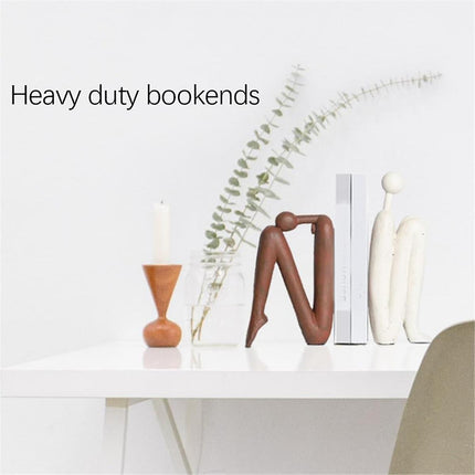 Decorative Bookends for Heavy Books, Statue Bookends for Shelves & Office Desks Brown.