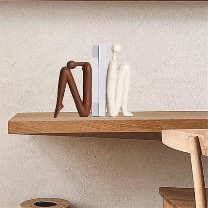 Decorative Bookends for Heavy Books, Statue Bookends for Shelves & Office Desks Brown.
