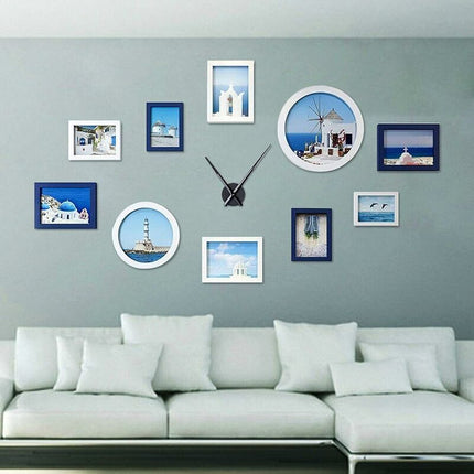 Large Black Wall Clock with Single Hand without Numbers, Clock Mechanism with High Longitudinal Shaft and 31.5 cm Long Hands-.