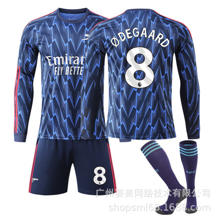 25-26 Arsenal away long sleeve shirt set (with socks) NO.8 \u00d8DEGAARD 28#.