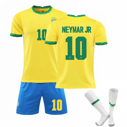 Brazil Home Yellow Jersey Set Kids Adults Football Shirt Training Shirt No.10 NEYMAR JR No.10 NEYMAR JR No.10 NEYMAR JR No.10 NEYMAR JR XS