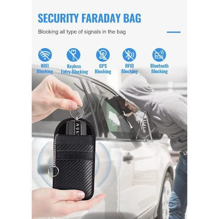 2-Pack Faraday Car Key Case | Signal Blocking Car Key Pocket | Keyless Car Key Case.