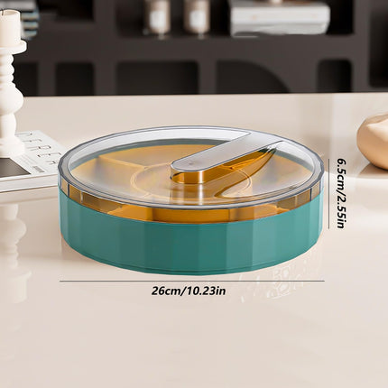 Snack Tray with Compartment Snacks Bowl with Lid Plastic Snacks Compartment Snacks Bowls Flat Storage Box Candy Bowl for Nuts Snacks Candy Cookies.