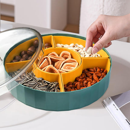 Snack Tray with Compartment Snacks Bowl with Lid Plastic Snacks Compartment Snacks Bowls Flat Storage Box Candy Bowl for Nuts Snacks Candy Cookies.