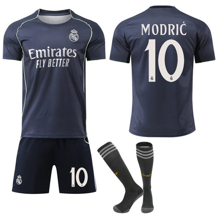 2025-2026 Real Madrid New Season Away Kids Adult Football Shirt Kit with Socks No.10 Modric No.10 Modric No.10 Modric S