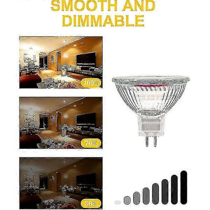 MR16 spotlight bulb 12V 20W GU5.3 dimmable 2-pin halogen bulb warm white light 2700K 12-pack.