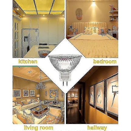 MR16 spotlight bulb 12V 20W GU5.3 dimmable 2-pin halogen bulb warm white light 2700K 12-pack.