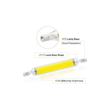 R7S 10W 78mm Dimmable LED Bulb Cool White 6000K 100W Halogen J78 Replacement Double Ended R7S Socket 360 Degree Beam Angle.