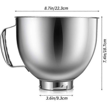 Stainless Steel Bowl for KitchenAid 4.5-5 Quart Tilt Head Stand Mixer, for KitchenAid Mixer Bowl, Di (FMY)_MGF Silver.