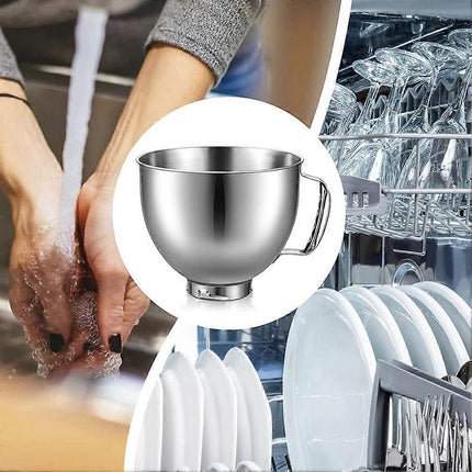 Stainless Steel Bowl for KitchenAid 4.5-5 Quart Tilt Head Stand Mixer, for KitchenAid Mixer Bowl, Di (FMY)_MGF Silver.