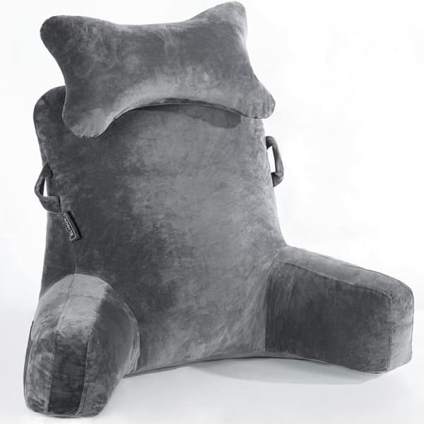 Extra Large Back Cushion with Armrests – Reading and Sitting Cushion for Bed & Sofa.