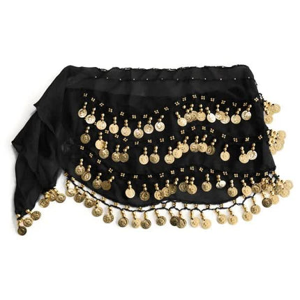 Belly Dance Hip Scarf Costume 128 Gold Coin Coin Belt Mardi Gras Carnival Dance Performance Belt.