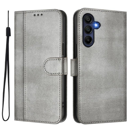 Samsung Galaxy A17 5G Case in Retro Leather with Line Stitching Grey_max Grey.