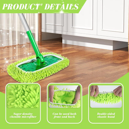 Pieces Microfiber Mop Cloths for Swiffer Sweeper Mop Refill Steam Mop, Wet Wipes Cover Reusable Washable Mop Pads for Tile Floors.