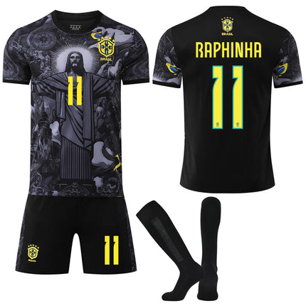 2025-2026 Brazil Anniversary Edition Football Shirt For Kids Adult With Socks No.11 RAPHINHA No.11 RAPHINHA 28