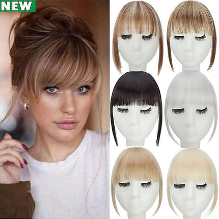 Clip In Hair Bangs Extensions French Bangs Stylish Bangs Hair Pieces blonde & bleachblonde blonde & bleachblonde 28cm.
