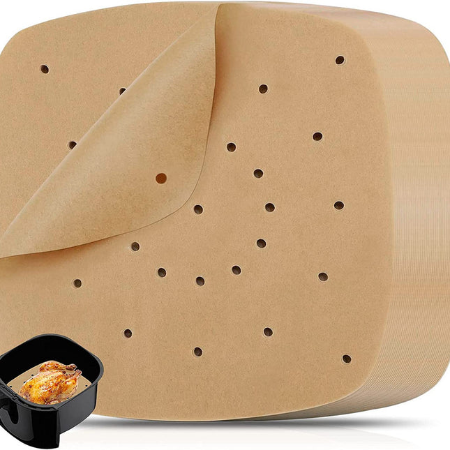 Perforated Baking Paper for Air Fryer, 100-pack, White, 20 cm.