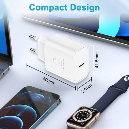 25W USB C Fast Charger with 2m Cable for Samsung Galaxy S25 S24 Ultra/S23/S22 Ultra/S22+/S21 FE 5G/S20/S10/S9/A52S/A55 5G/A13/Note20, Type C Connector.
